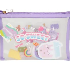 Trousse papeterie enfant fantaisie pastel 8 accessoires (2 modèles)