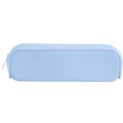 Trousse silicone couleur unie 20x5xH6cm (2 modèles bleu ou violet)
