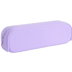 Trousse silicone couleur unie 20x5xH6cm (2 modèles bleu ou violet)