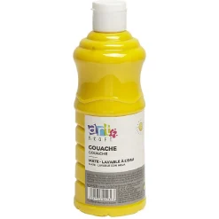 Tube de peinture gouache jaune 500 ml