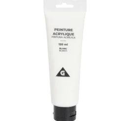Tube peinture acrylique 120ml blanc < Gifi Discount