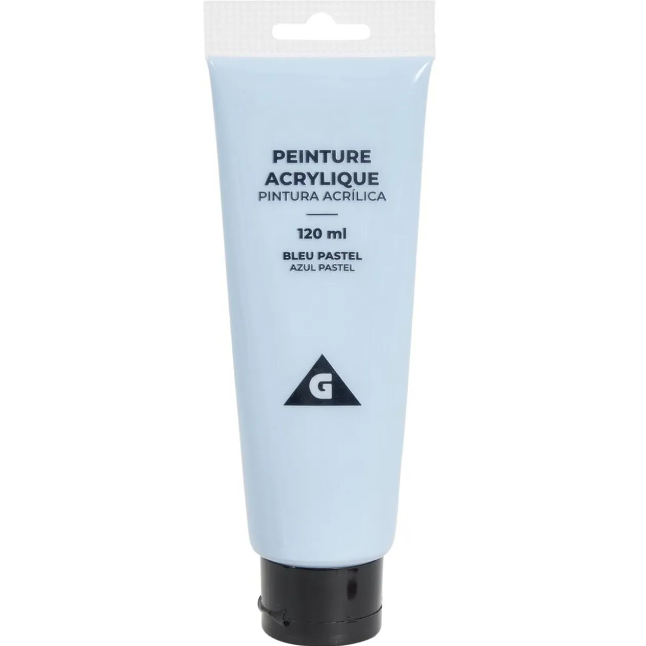 Tube peinture acrylique 120ml bleu pastel