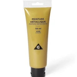 Tube peinture acrylique 120ml doré métallisé