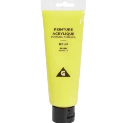 Tube peinture acrylique 120ml jaune < Gifi Outlet
