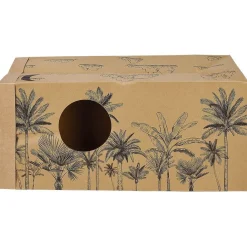 Tunnel de jeu pour chat carton motif palmier 60x27xH22cm