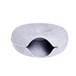 Tunnel pour chat en feutrine grise Ø50xH20cm < Gifi New