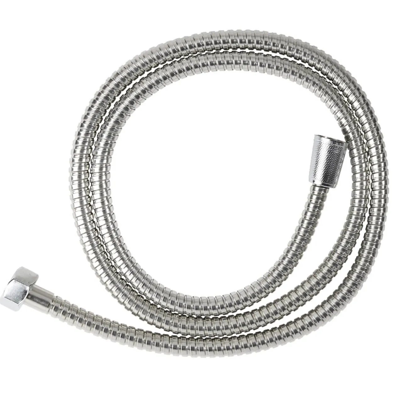 Tuyau flexible de douche plastique et métal gris 1,5m