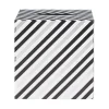 Urne d'anniversaire motif rayé noir et blanc en carton