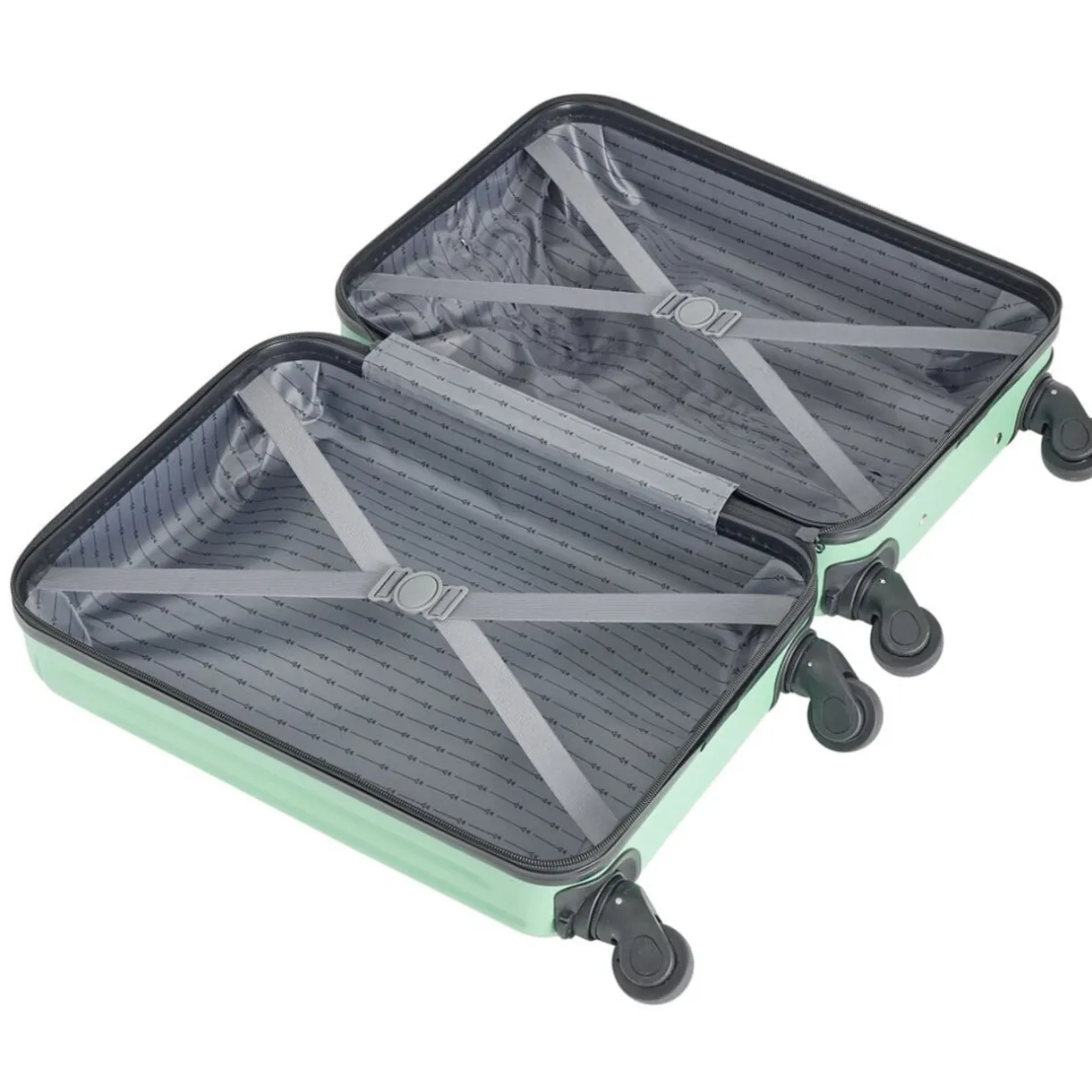 Valise cabine 26L lowcost trolley 4 roulettes amovibles plastique ABS vert < Gifi Outlet