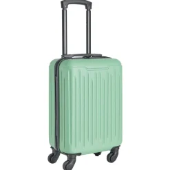 Valise cabine 26L lowcost trolley 4 roulettes amovibles plastique ABS vert < Gifi Outlet