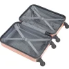 Valise cabine 26L lowcost trolley 4 roulettes amovibles plastique ABS corail < Gifi Best