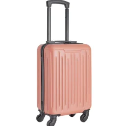 Valise cabine 26L lowcost trolley 4 roulettes amovibles plastique ABS corail < Gifi Best