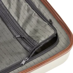 Valise cabine 38L plastique ABS beige avec cadenas à combinaison 4 chiffres