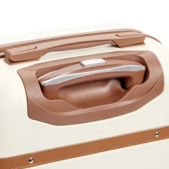 Valise cabine 38L plastique ABS beige avec cadenas à combinaison 4 chiffres