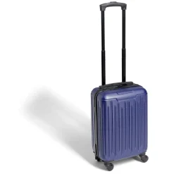 Valise cabine 26L rigide trolley 4 roues amovibles 51cm bleue < Gifi Outlet