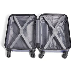 Valise cabine 26L rigide trolley 4 roues amovibles 51cm bleue < Gifi Outlet