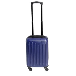 Valise cabine 26L rigide trolley 4 roues amovibles 51cm bleue < Gifi Outlet