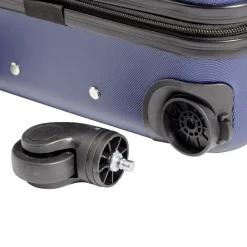 Valise cabine 26L rigide trolley 4 roues amovibles 51cm bleue < Gifi Outlet
