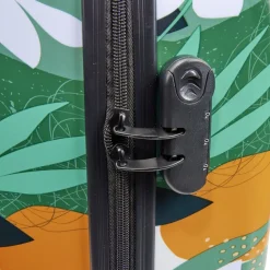Valise cabine 39L trolley plastique ABS motif tropical avec cadenas 35x23xH57cm