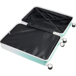 Valise cabine 94L trolley 4 roulettes dégradé bleu et blanc 49,5x29,5xH77,5cm