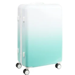 Valise cabine 94L trolley 4 roulettes dégradé bleu et blanc 49,5x29,5xH77,5cm