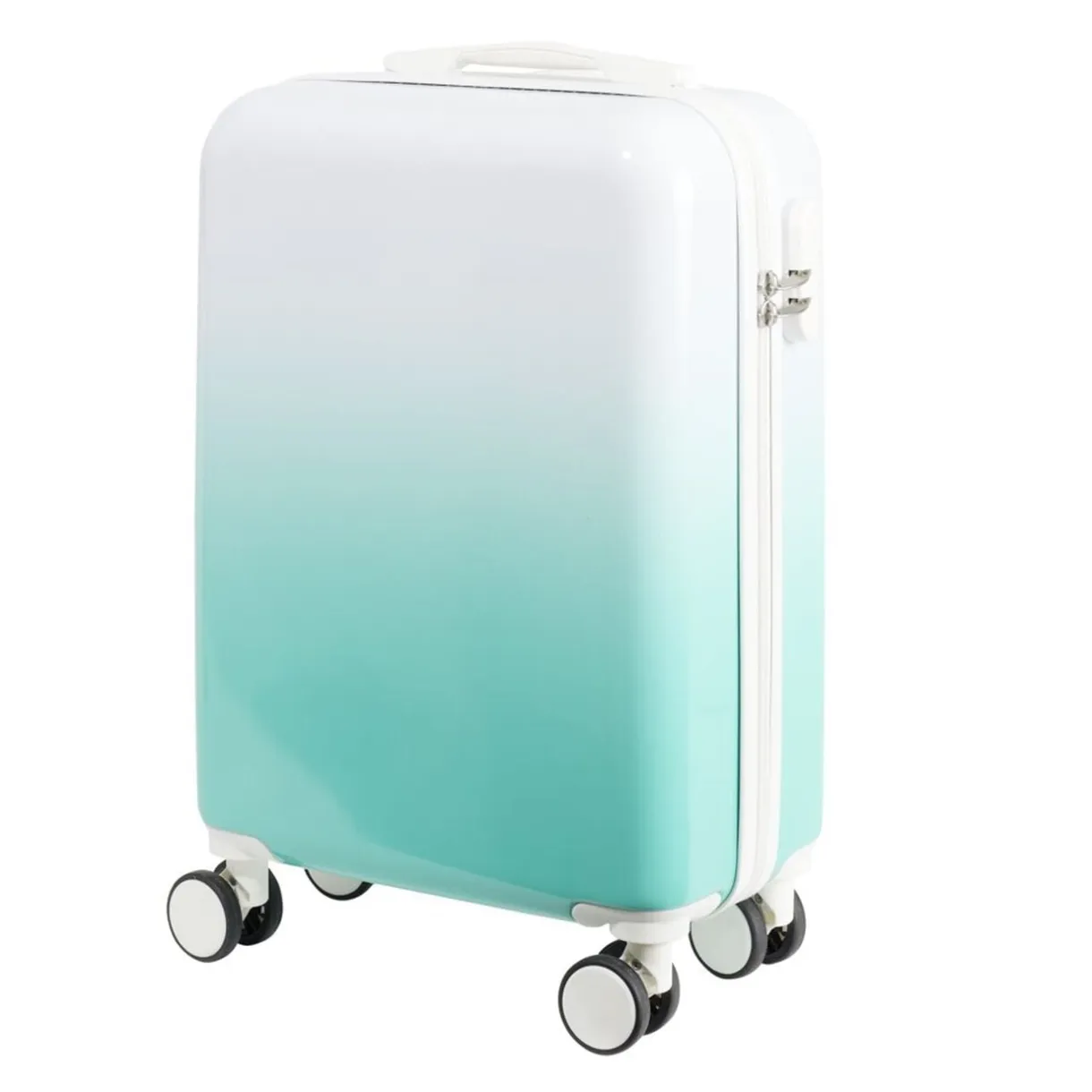 Valise cabine 32L trolley 4 roulettes dégradé bleu 35x20xH55cm < Gifi New