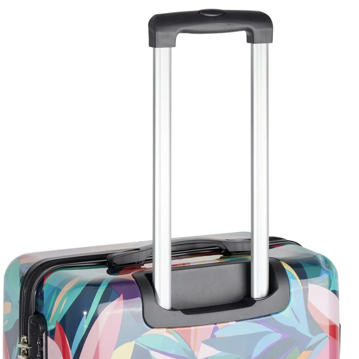 Valise cabine 39L trolley 4 roulettes motif floral tropical 38x28xH56,5cm < Gifi Online