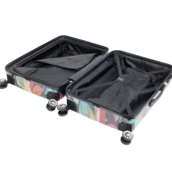 Valise cabine 39L trolley 4 roulettes motif floral tropical 38x28xH56,5cm < Gifi Online