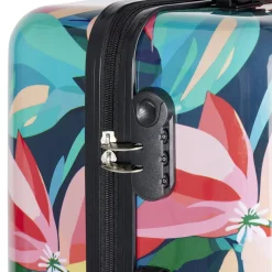 Valise cabine 39L trolley 4 roulettes motif floral tropical 38x28xH56,5cm < Gifi Online
