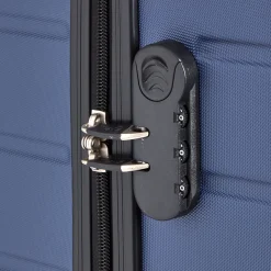 Valise cabine plastique rigide 4 roues bleue H56cm