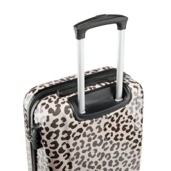 Valise cabine rigide 4 roues motif léopard marron et noir 36,5x21xH58cm < Gifi Outlet