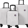 Valise cabine rigide 4 roues plastique ABS blanc 45x35xH50cm