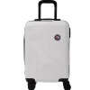 Valise cabine rigide 4 roues plastique ABS blanc 55x35xH65cm