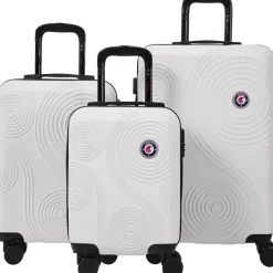Valise cabine rigide 4 roues plastique ABS blanc 55x35xH65cm