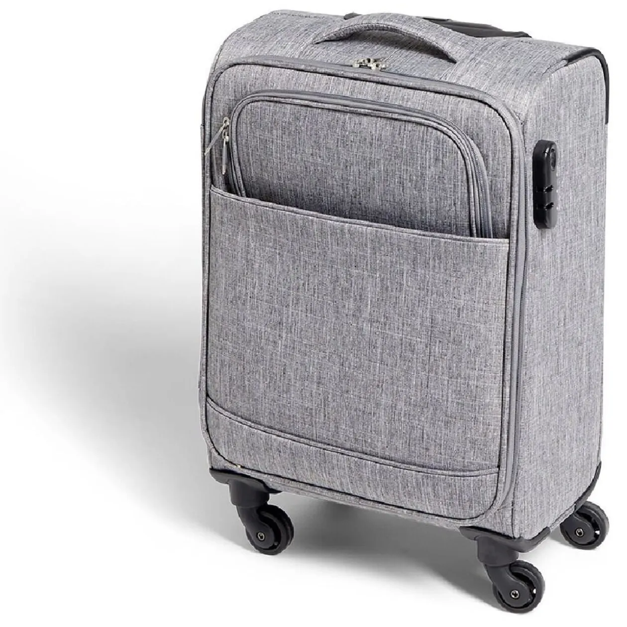 Valise cabine souple 30L 4 roues gris H55cm