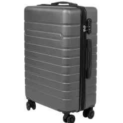 Valise rigide plastique gris 4 roues H60cm < Gifi