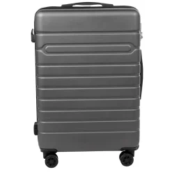 Valise rigide plastique gris 4 roues H60cm < Gifi