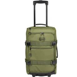 Valise souple 32L taille cabine 2 roues textile vert kaki 30,5x21xH53cm