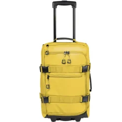 Valise souple 32L taille cabine 2 roues textile jaune 30,5x21xH53cm
