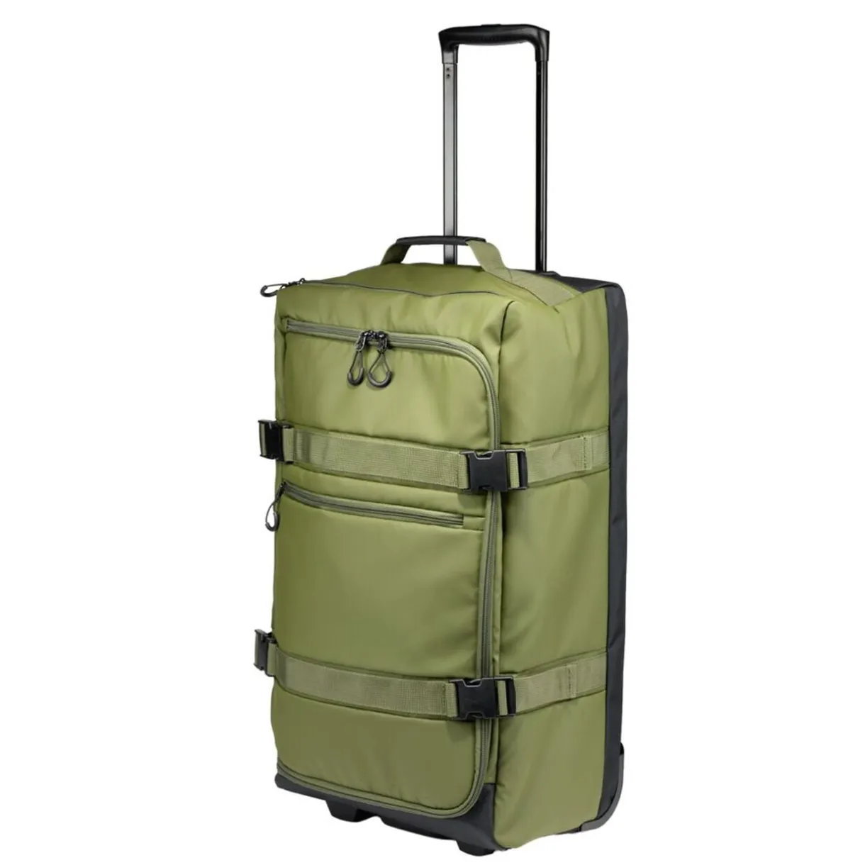 Valise souple 55L taille moyenne 2 roues textile vert kaki 36,5x24xH66cm < Gifi Sale
