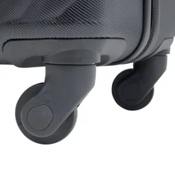 Valise trolley 48L rigide 4 roues plastique noir 42x25xH62,3cm