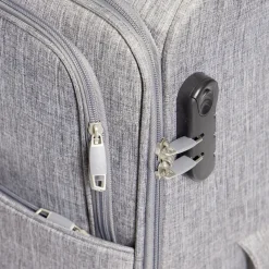 Valise trolley souple 4 roues 50L gris H68cm