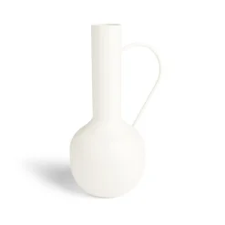 Vase amphore métal blanc Ø14,5xH25cm < Gifi