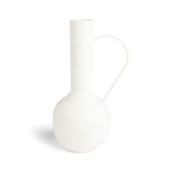 Vase amphore métal blanc Ø14,5xH25cm < Gifi