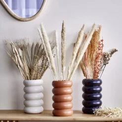 Vase anneau céramique blanc crème Ø11,7xH20,4cm < Gifi Outlet