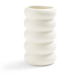 Vase anneau céramique blanc crème Ø11,7xH20,4cm < Gifi Outlet