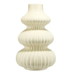 Vase arrondi contemporain céramique beige H24,5cm < Gifi Best