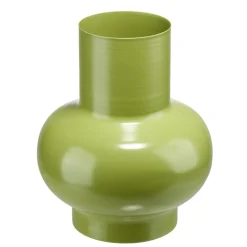 Vase arrondi contemporain métal vert Ø13xH15cm < Gifi Outlet
