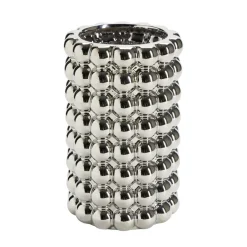 Vase bubble en céramique métallisée doré ou argenté Ø16xH24,5cm (2 modèles)