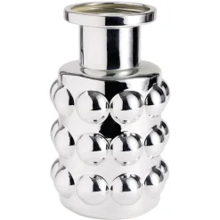 Vase céramique bubble boule Ø16xH28cm (2 modèles chromé ou beige)